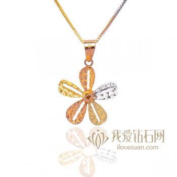  花之情语-18K彩金吊坠