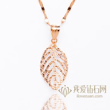 玫瑰叶子-18K彩金吊坠