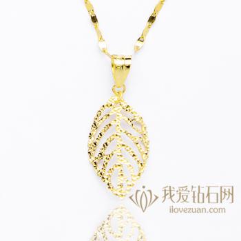 金黄叶子-18K彩金吊坠