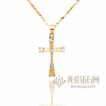 十字架-18K彩金吊坠