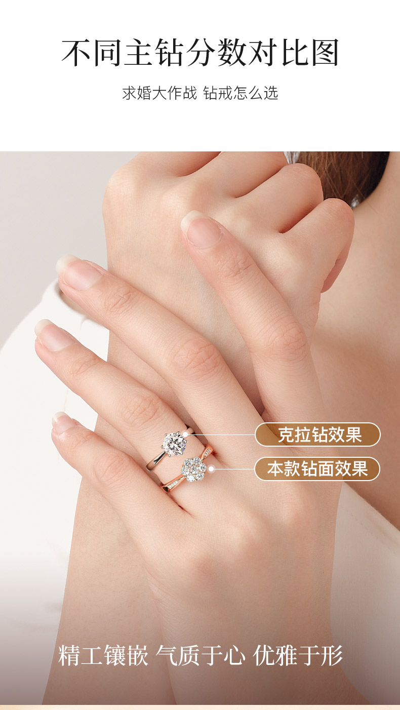 浪漫星辰/18K玫瑰金钻戒 约35分/星光系列