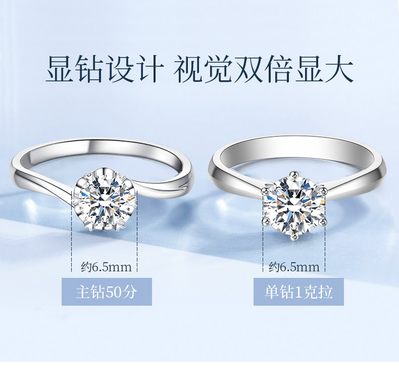 永恒之恋/18K白金钻戒/经典永恒系列/18分F-G色