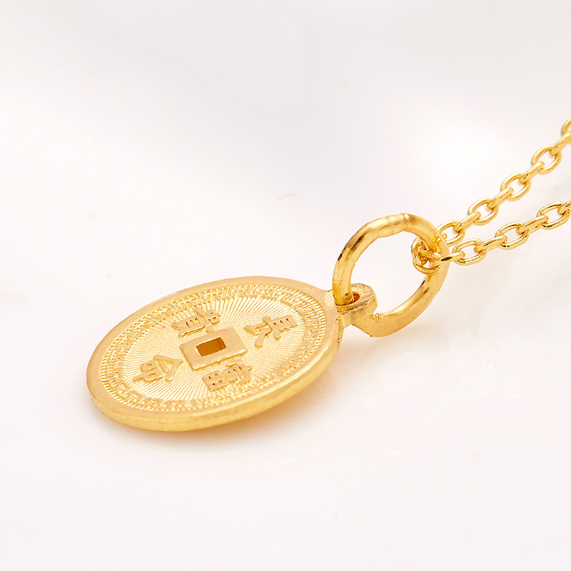 3D硬金-长命富贵钱/足金硬金吊坠