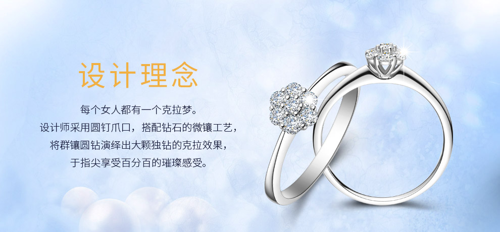 璀璨之星/18K白/1克拉效果 国检证书