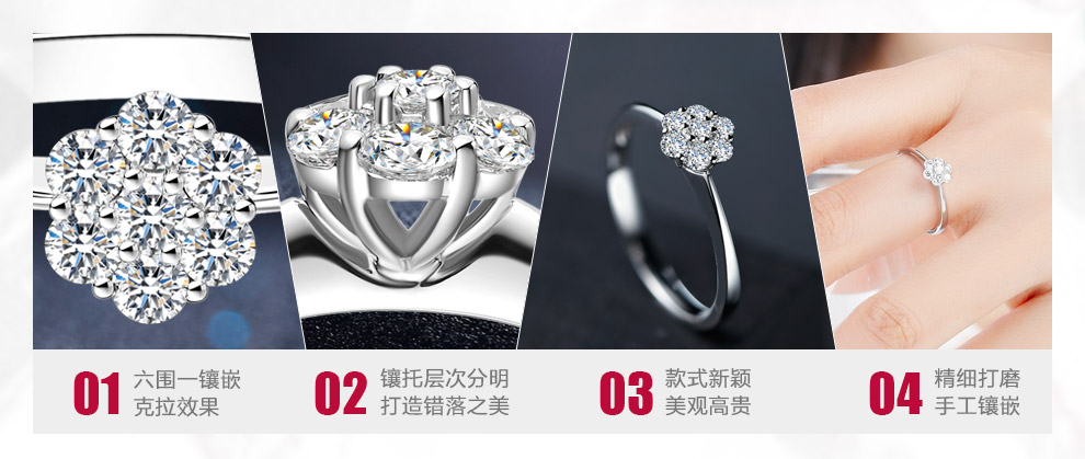 璀璨之星/18K白/1克拉效果 国检证书