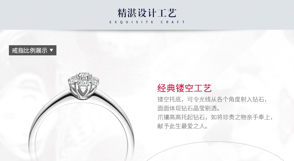 璀璨之星/18K白/1克拉效果 国检证书