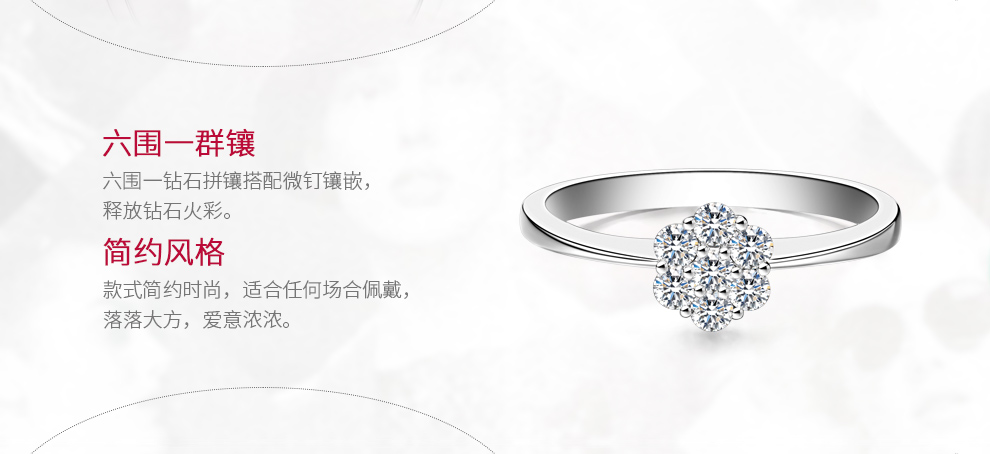 璀璨之星/18K白/1克拉效果 国检证书