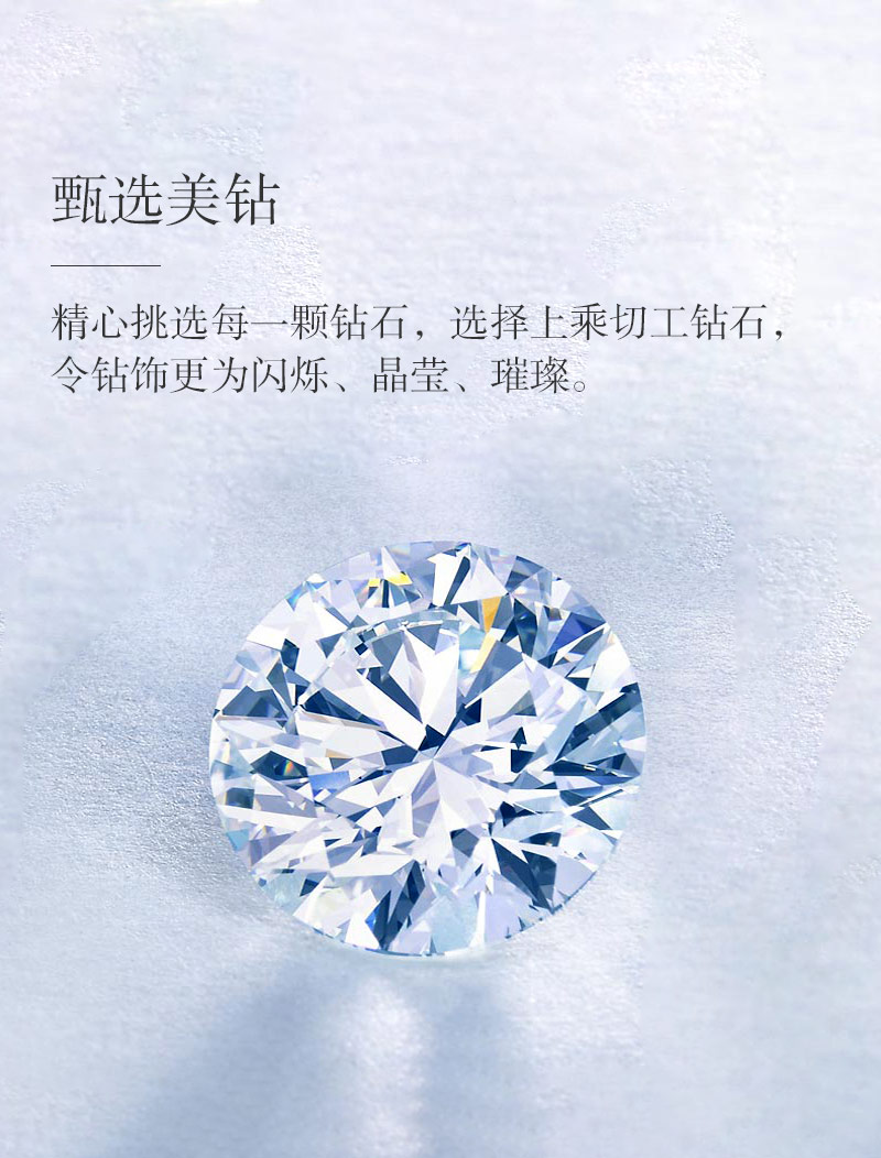 车花皇冠/18K白金钻戒 30分F-G/SI国检