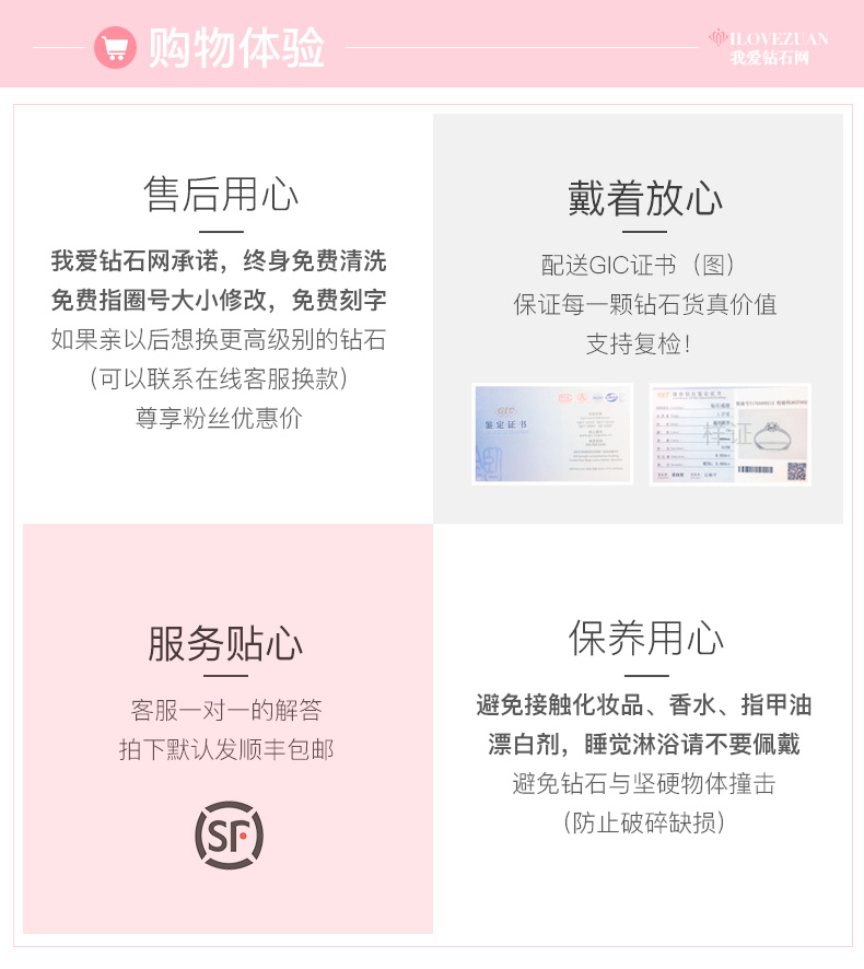 心缘/PT950钻戒1克拉/I-J/SI国检