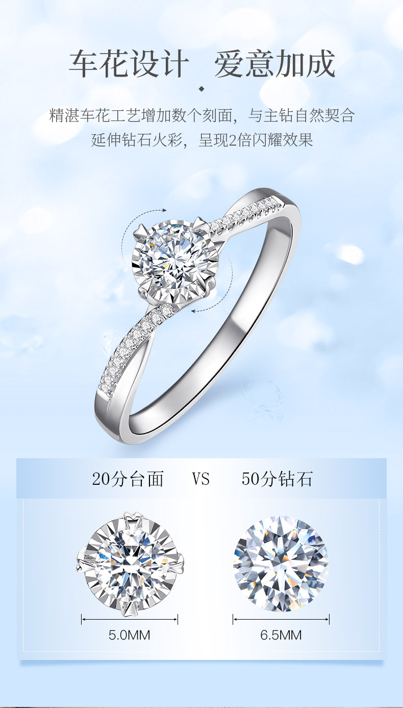 浪漫邂逅/18K白金戒托