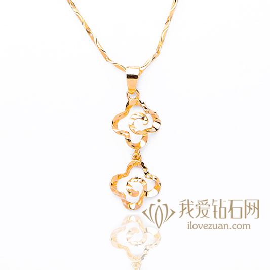 快乐花朵-18K彩金吊坠