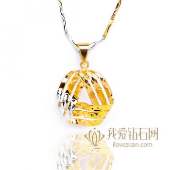 温香玫瑰-18K彩金吊坠