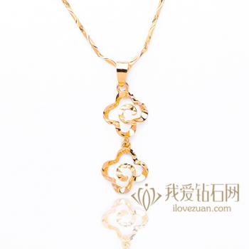 快乐花朵-18K彩金吊坠