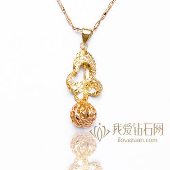 花逸蝶飞-18K彩金吊坠