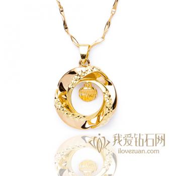 爱相随-18K彩金吊坠