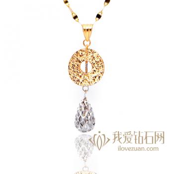 心心相扣-18K彩金吊坠