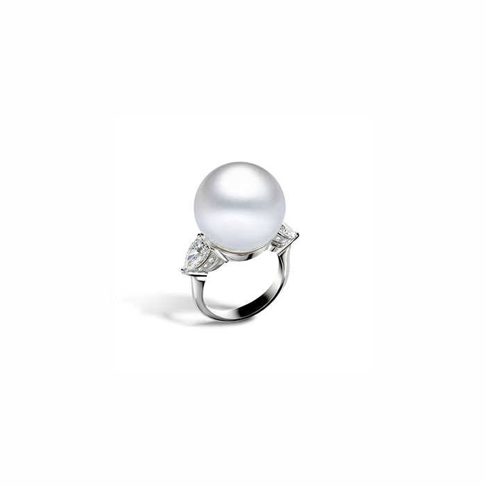御木本戒指/白南洋珍珠钻石戒指