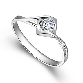 天使之吻/18K白金钻戒 30分/SI净度/I-J色/国检-forever love系列