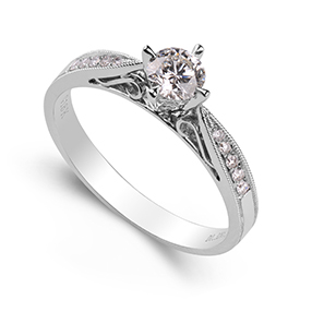 奢华皇庭 奢华款/18K白金钻石女戒 50分/SI/I-J/国检