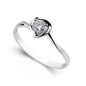 爱情甜心 简约款/18K白金钻石女戒 30分/SI/I-J/国检