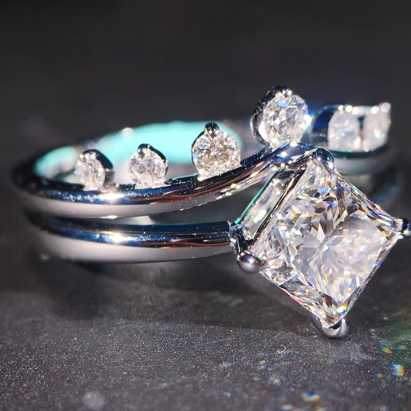 公主方皇冠女戒 一款双戴