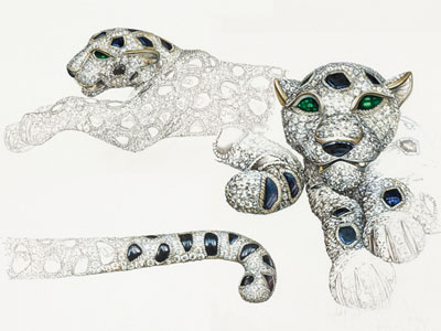Isabella Rey创作的水彩画 猎豹设计图