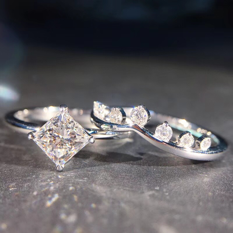 公主方皇冠女戒 一款双戴