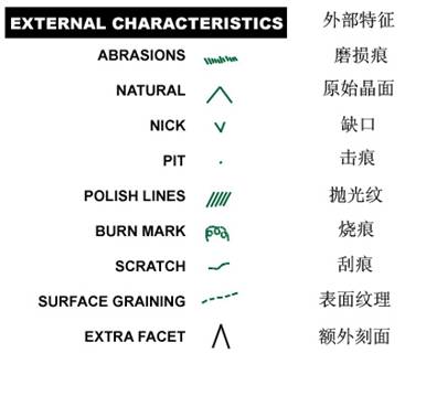 GIA钻石外部特征对照