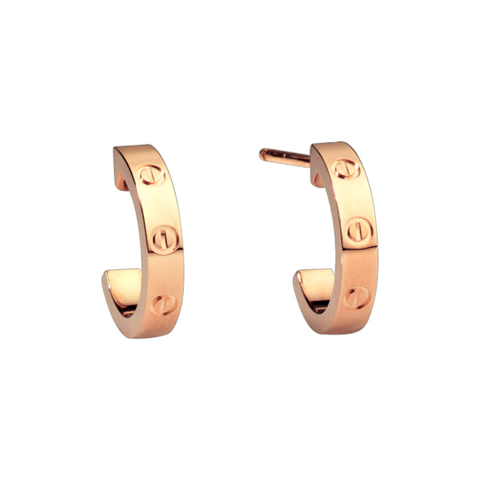 卡地亚love系列/18K玫瑰金耳钉