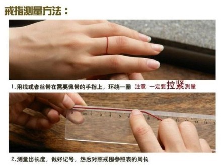 细线测量戒指尺寸