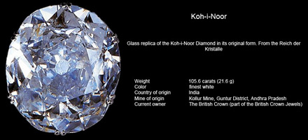 The Kōh-i Nūr光明之山玻璃复制品