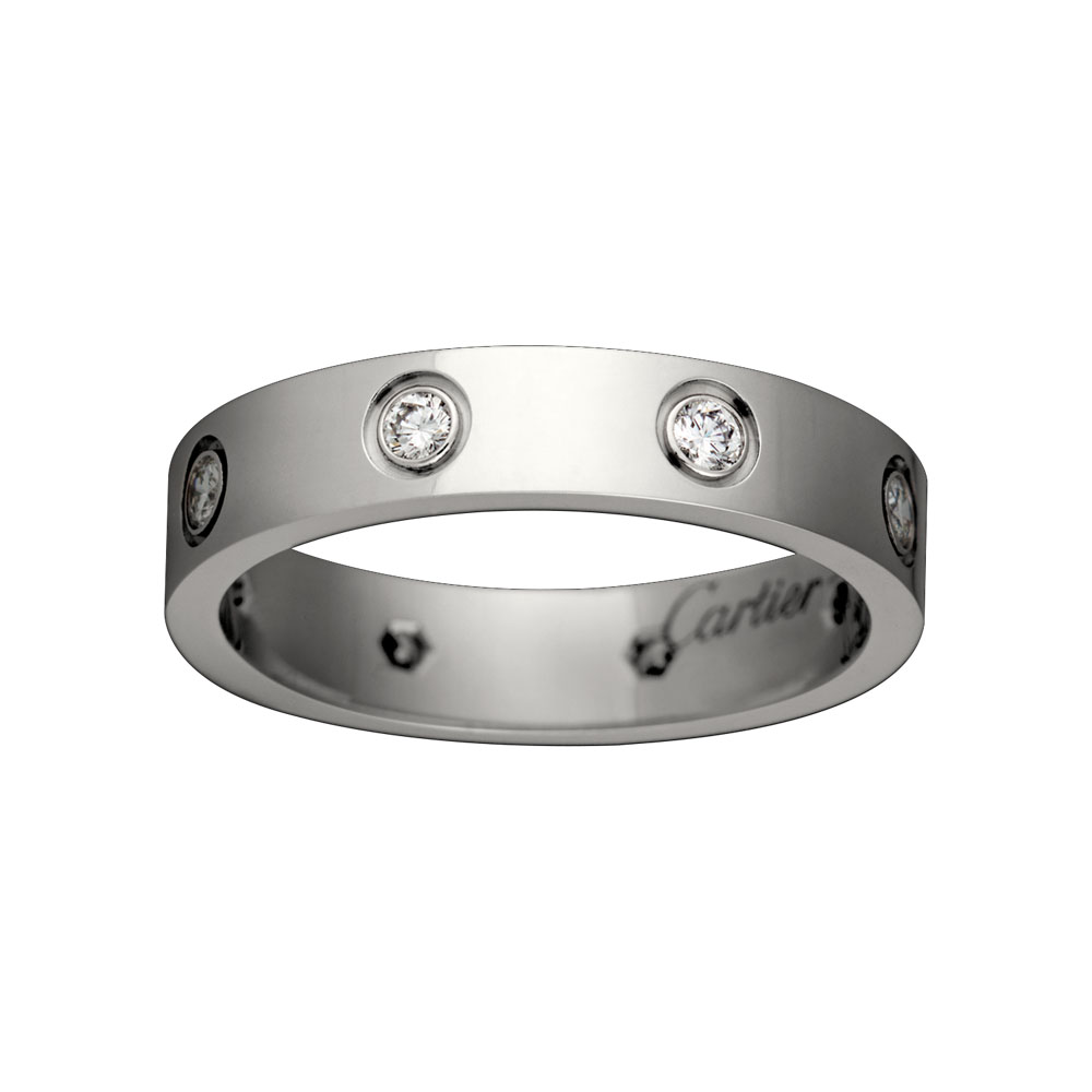 卡地亚love系列/白金螺纹钻戒（8钻）