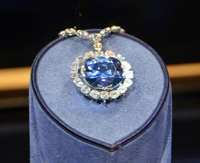 展览中的Hope Diamond希望蓝钻石
