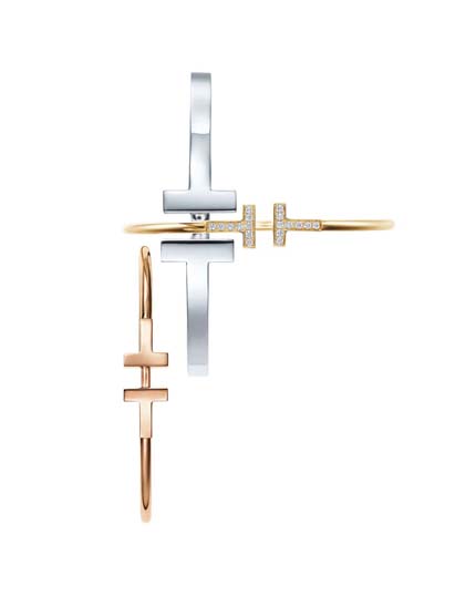 Tiffany T系列18K玫瑰金T方手镯
